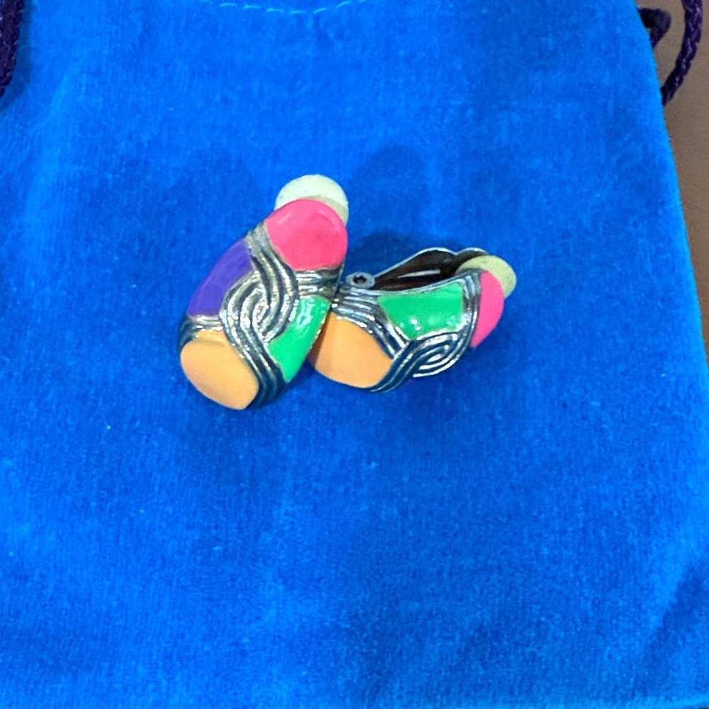Vintage Colorful Clip-On Earrings